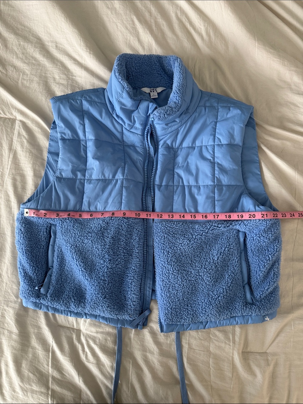 JoyLab Blue Quilted & Sherpa Vest